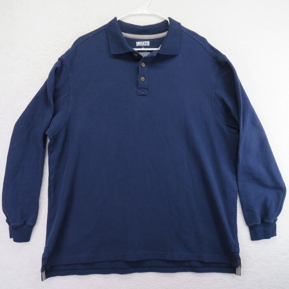 Duluth Trading Polo Shirt Mens Size Extra Large Blue Long Sleeve Collared